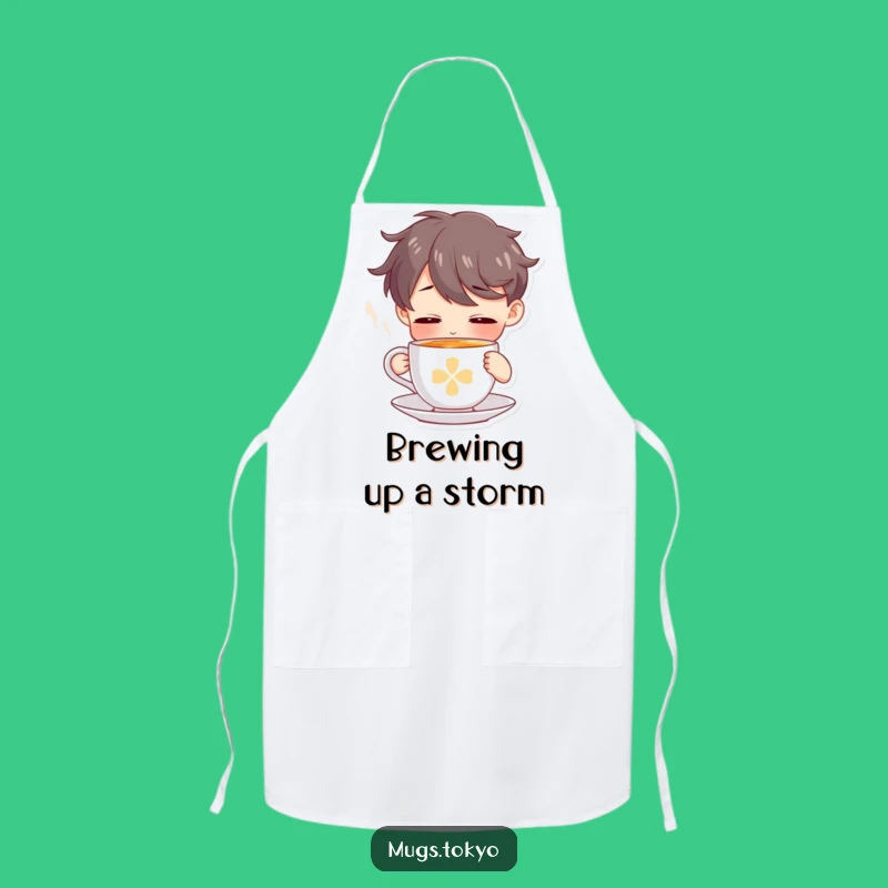 Funny Tea Break Apron - Charming Character Kitchen Wear, Perfect Gift