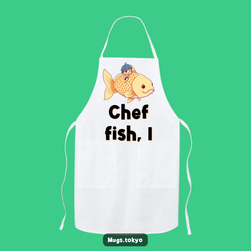 Funny Tiny Rider Goldfish Apron - Culinary Comedy Gift!
