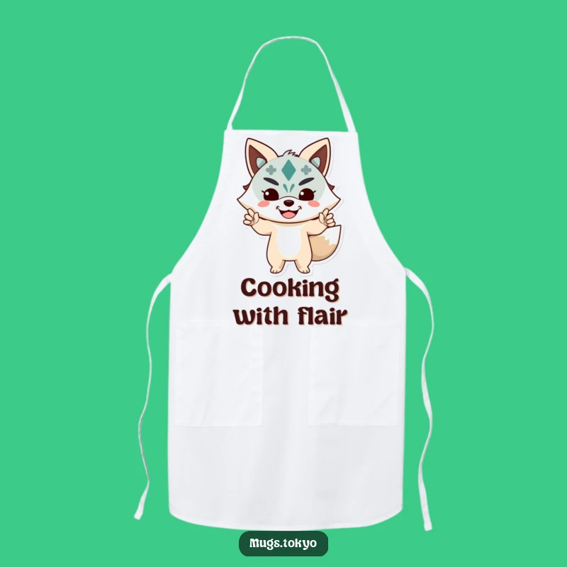 Funny Kitsune Mask Apron: Cook with Charm and Humor This Hilarious Gear