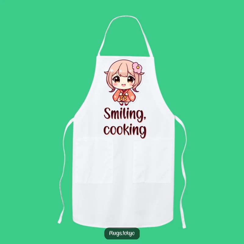Funny Kimono Apron: Wide-Eyed Cook, Smile, Kitchen Gift