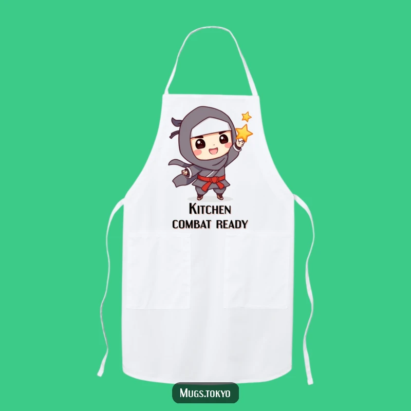 Funny Ninja Tossing Star Apron, Kitchen Missions Funny Gift