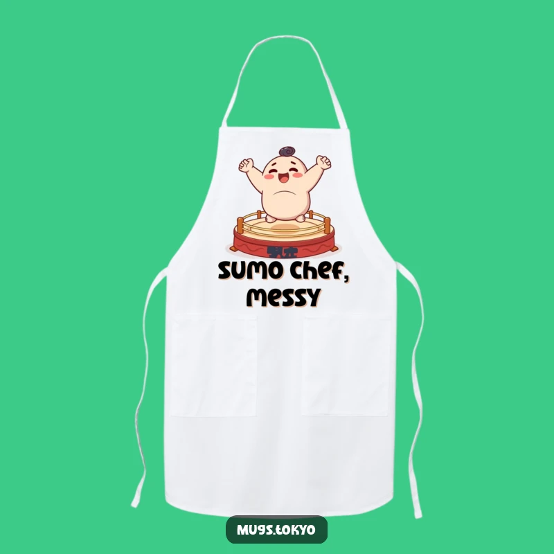Funny Sumo Bouncer Apron - Cook with Energy, Perfect Funny Gift