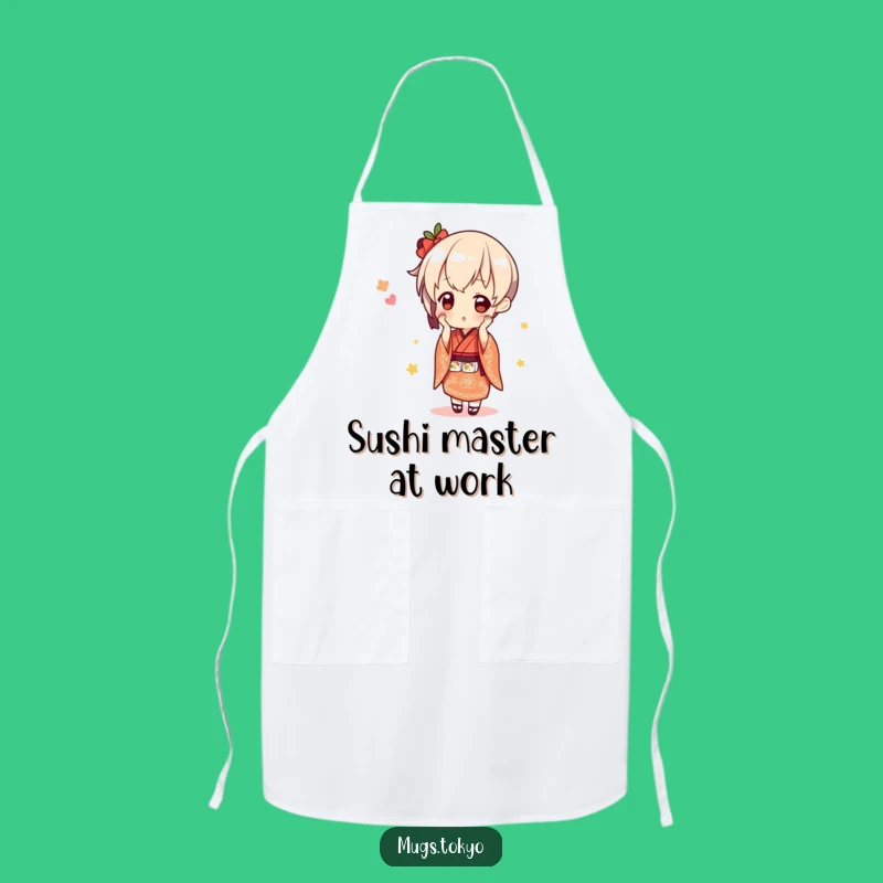 Funny Sushi Balance Apron: Cute Kimono Chef's Funny Gift Wear