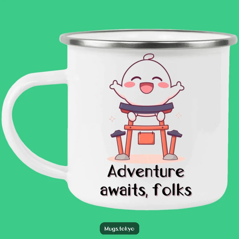 Funny Dango Shrine Jump Camping Mug: Outdoor Adventures, Perfect Gift for Campers