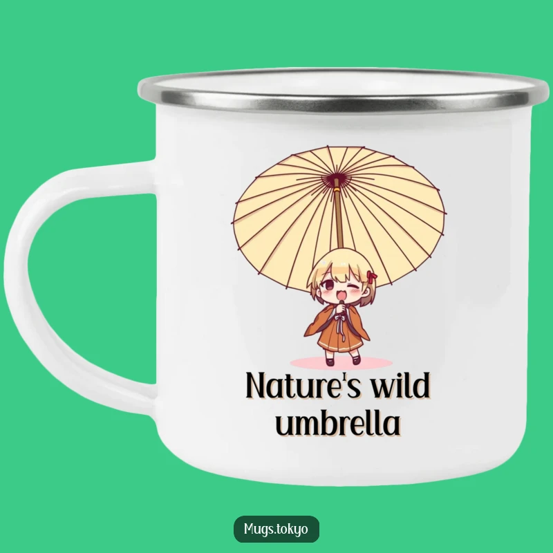 Funny Umbrella Struggle Camping Mug: Weather Any Adventure with Humor!