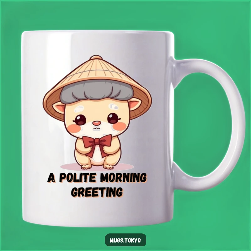 Funny Japanese Hat Mug: A Shy Greeting Gift for Gentle Souls