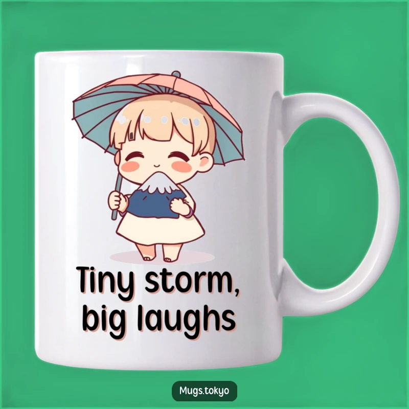 Funny Mount Fuji Umbrella Giggle Mug - Adorable Character Gift