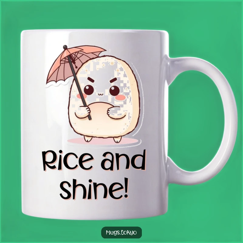 Funny Onigiri Umbrella Mug: Determined Humor Gift, Perfect for Rainy Days