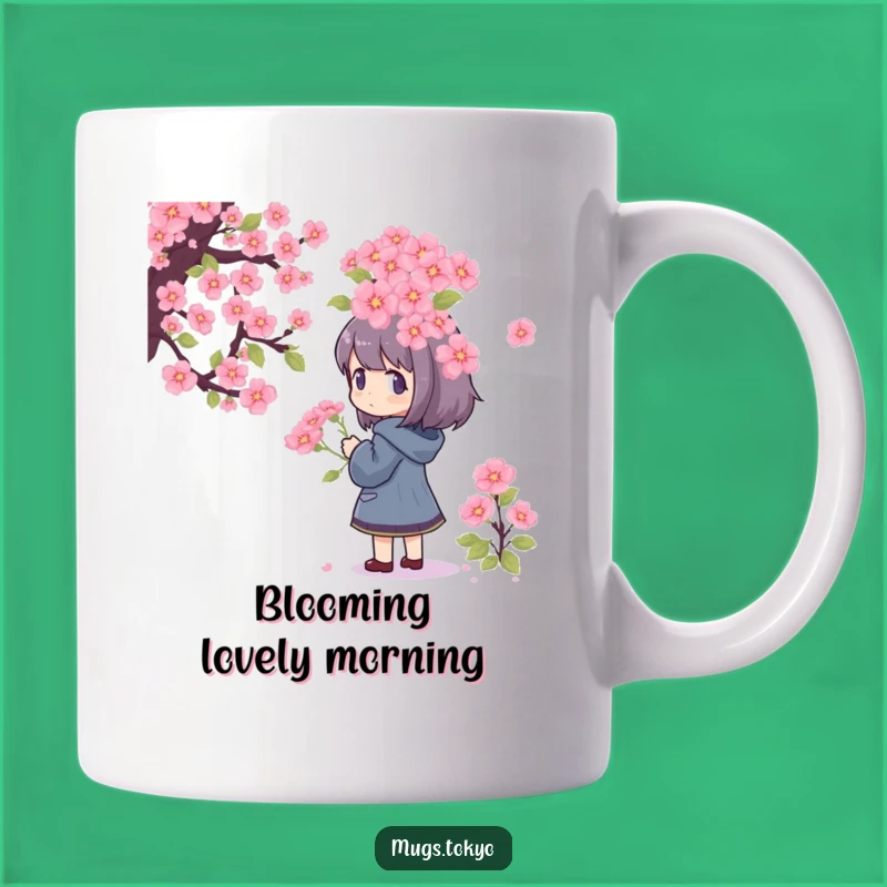 Funny Pixel Blossom Mug: Adoring Character, Perfect for a Nostalgic Funny Gift