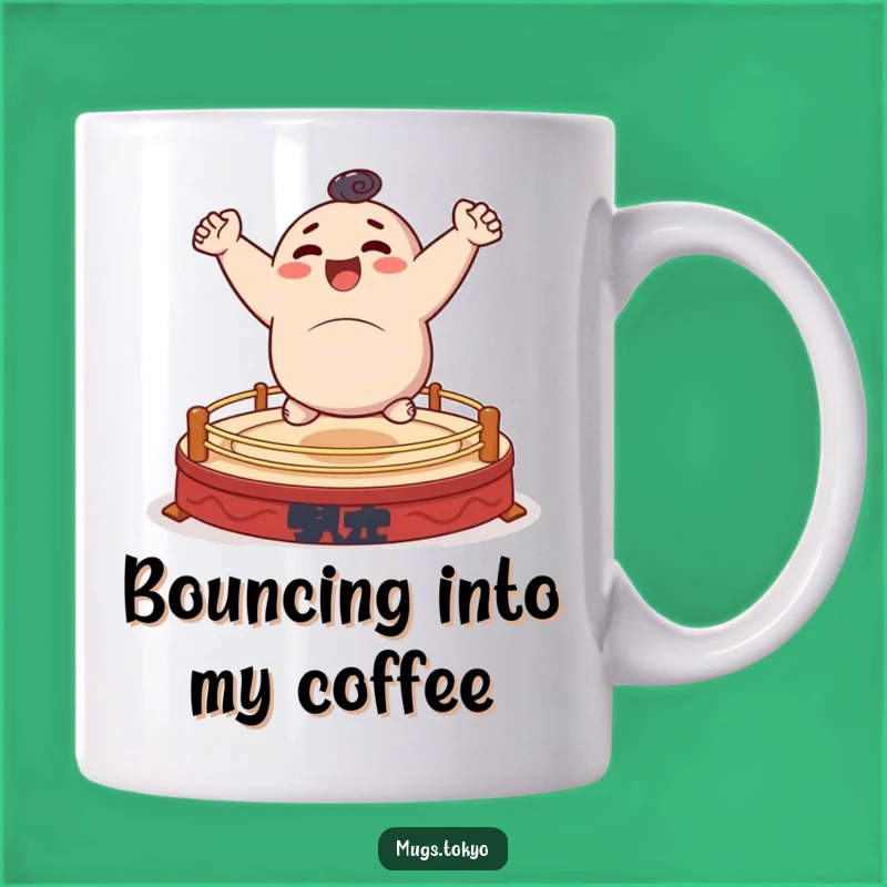 Funny Sumo Bouncer Mug - Joyful Character Action, Perfect Funny Gift for Athletes