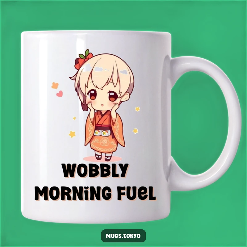 Funny Sushi Balance Mug: Cute Kimono Character, Perfect Gift for Foodie Fun