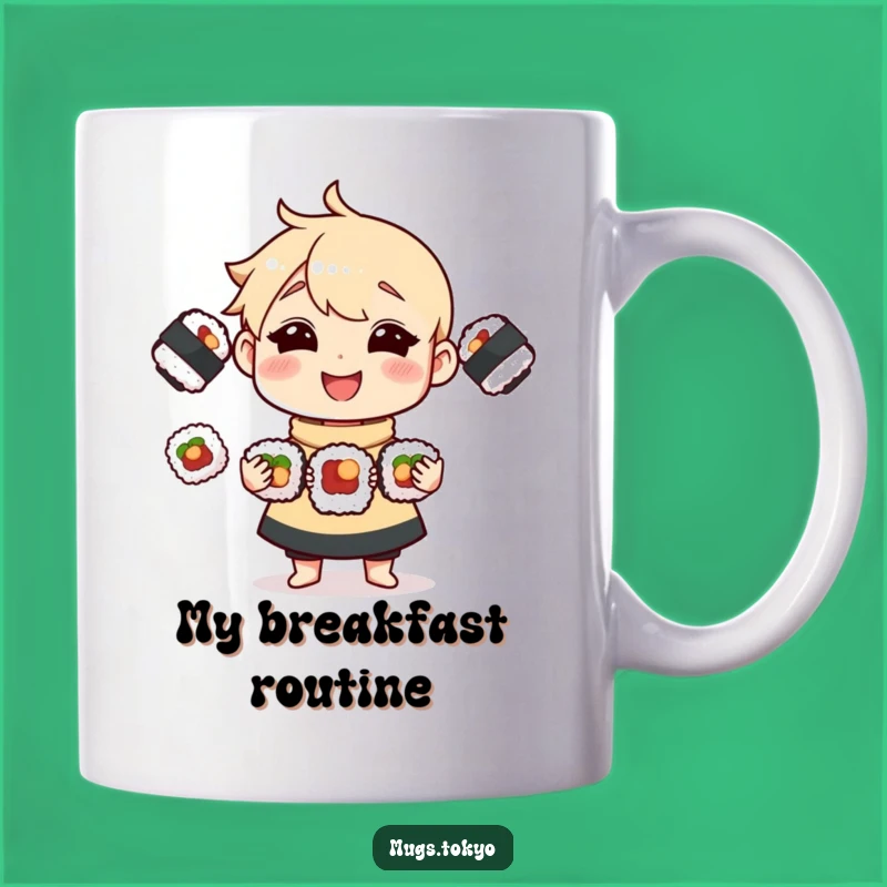 Funny Sushi Juggling Character Mug: The Perfect Hilarious Gift for Foodies