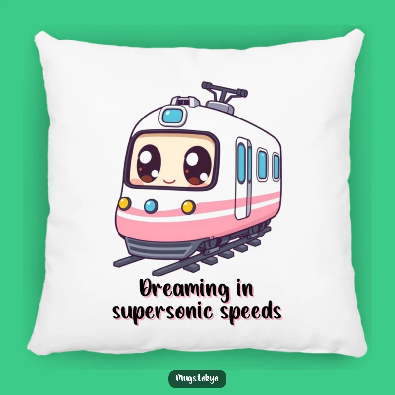 Cozy Funny Expressive Eyed Character Bullet Train Pillow, Delightful Funny Gift