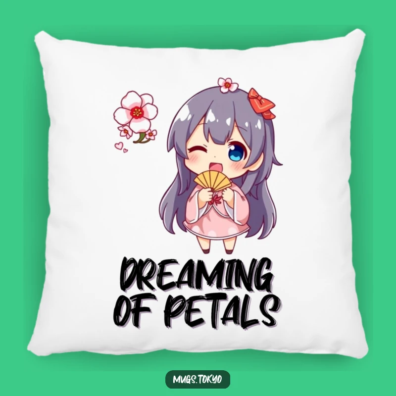 Funny Cherry Blossom Fan Pillow: Cute Character Accent, Lovely Gift