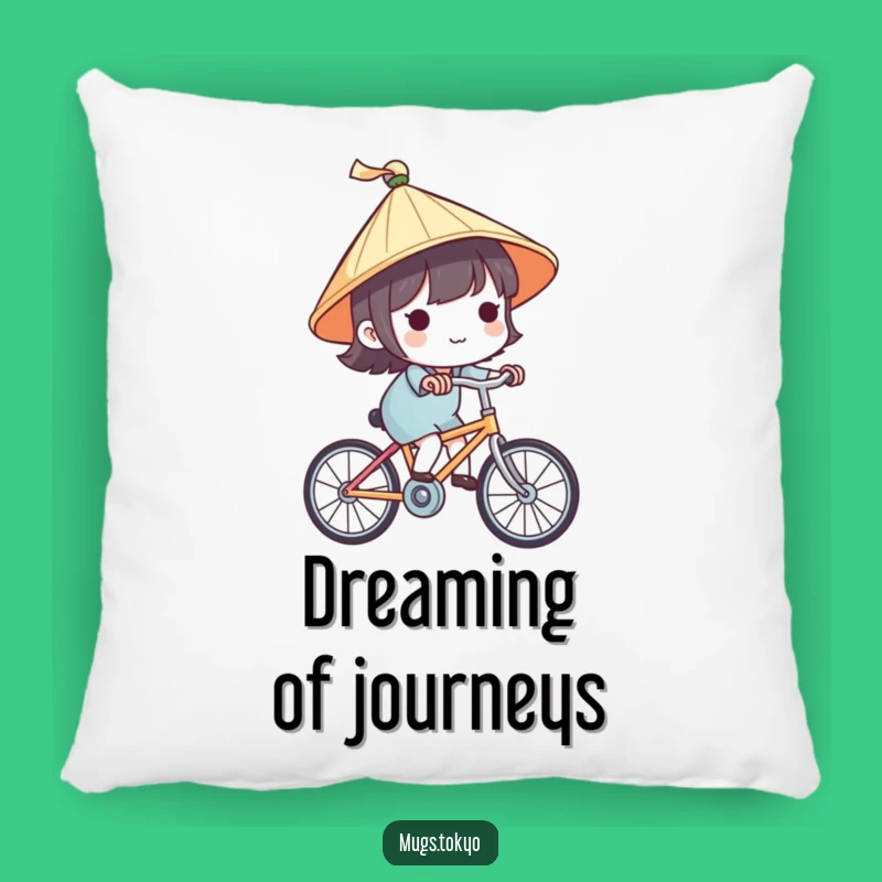 Funny Japanese Hat Bicycle Pillow - Cozy & Cute Travel Decor Gift