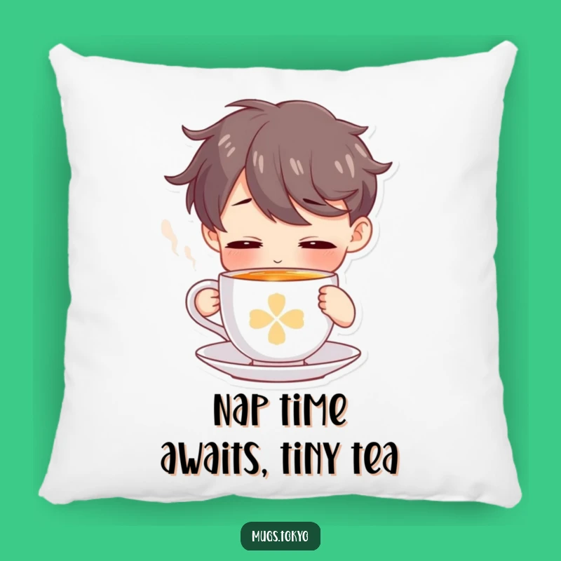 Funny Tea Sip Pillow - Cozy Character Accent, Perfect Relaxing Gift