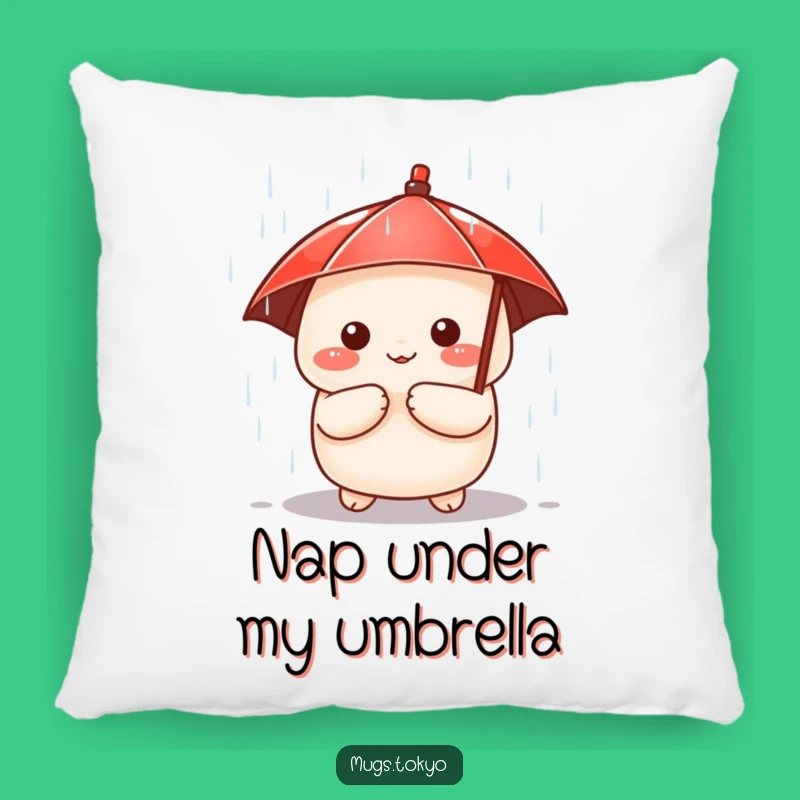 Funny Dumpling Pillow: Cute Character Under Umbrella - Cozy & Adorable Accent