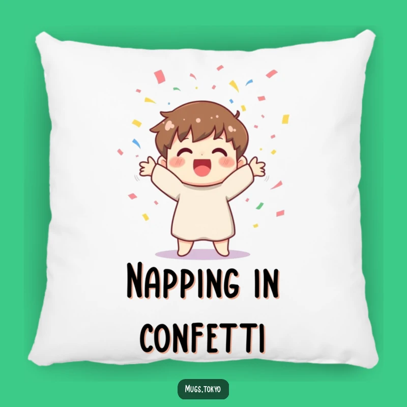 Cozy Funny Confetti Pillow - Cheerful Character Comfort Gift