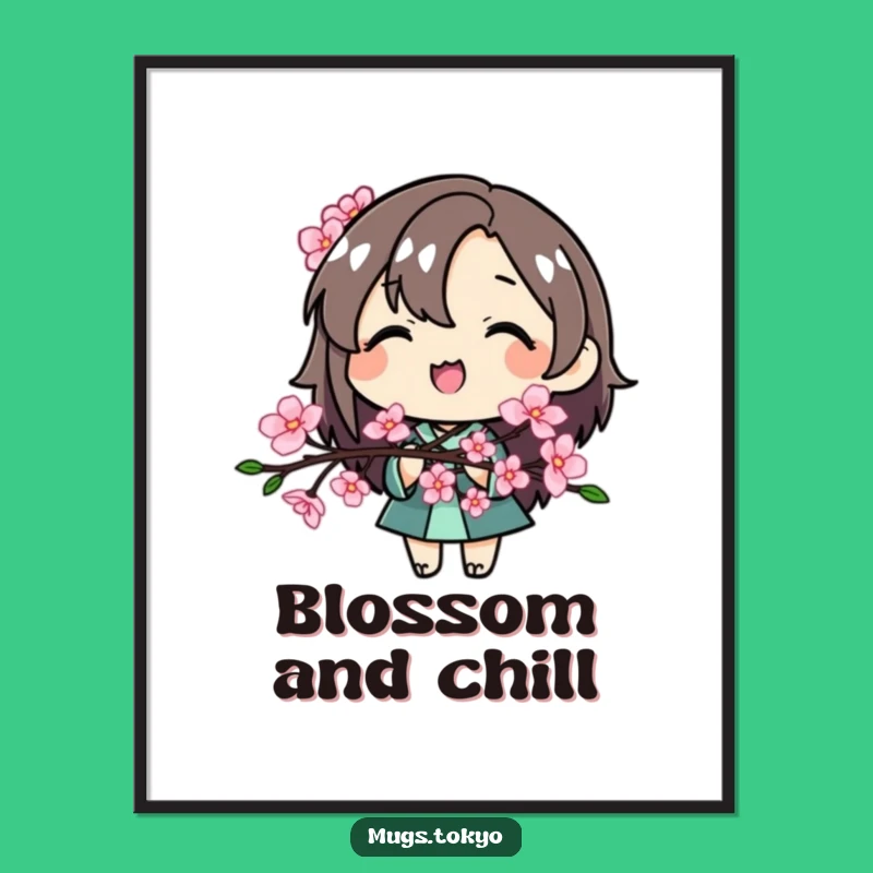 Funny Cherry Blossom Digital Art - Instant Character Decor, Perfect Creative Gift!