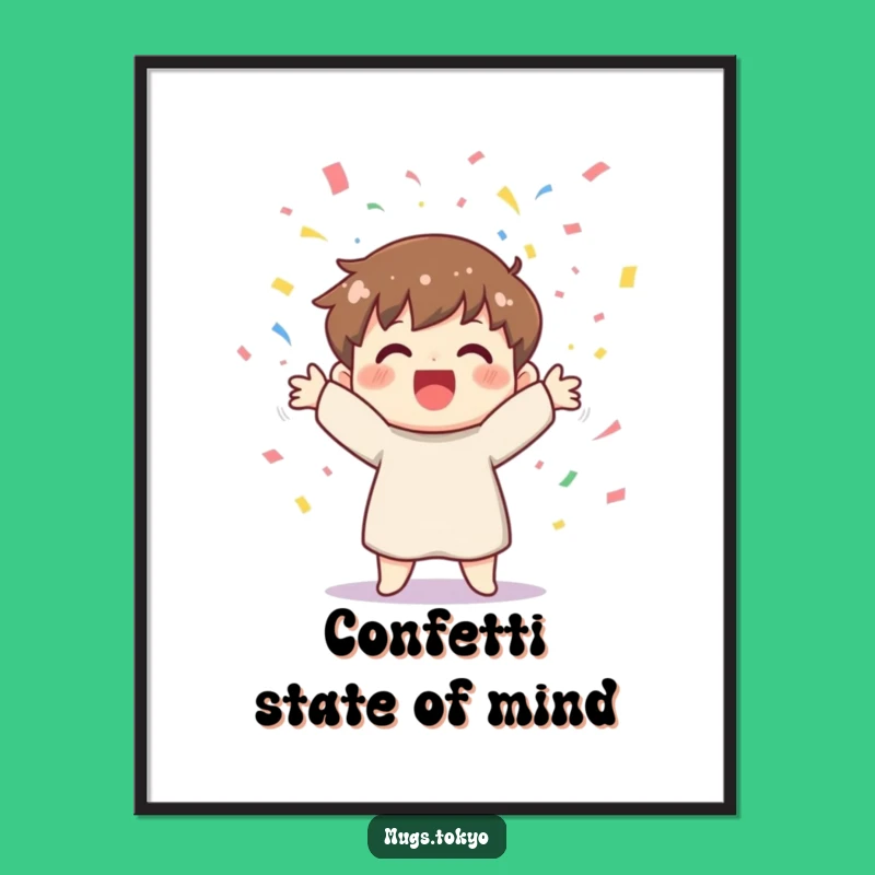 Funny Confetti Digital Print - Cheerful Character Celebration Art Gift