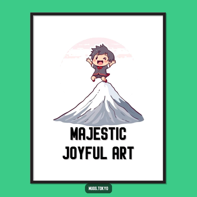 Funny Fuji Leap Digital Art: Joyful Character for Instant Adventure Decor