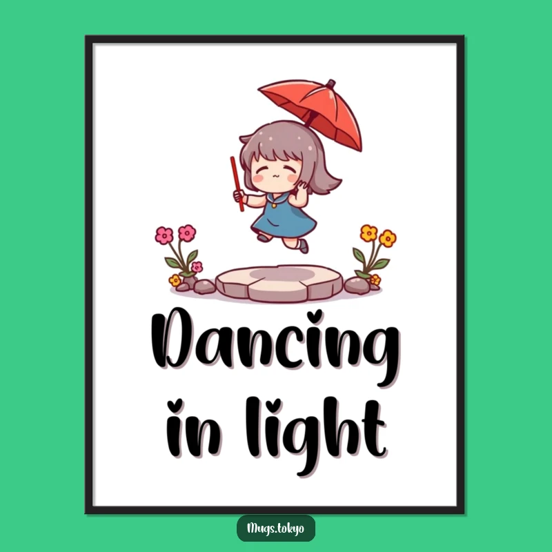 Funny Umbrella Character Digital Art: Whimsical Wall Decor for Instant Cheer!