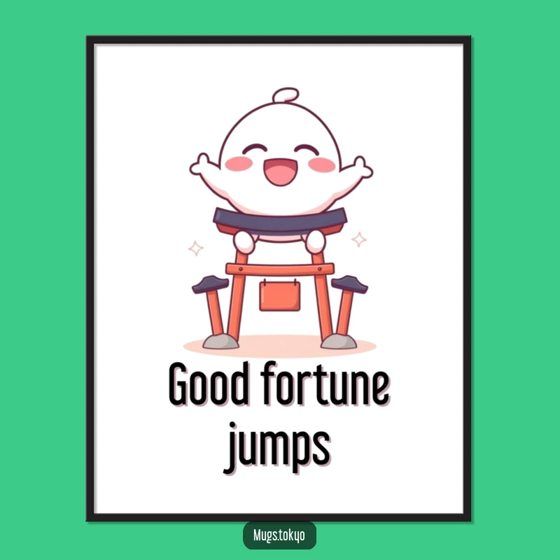 Funny Dango Shrine Jump Digital Art: Instant Joyful Decor, Perfect Gift