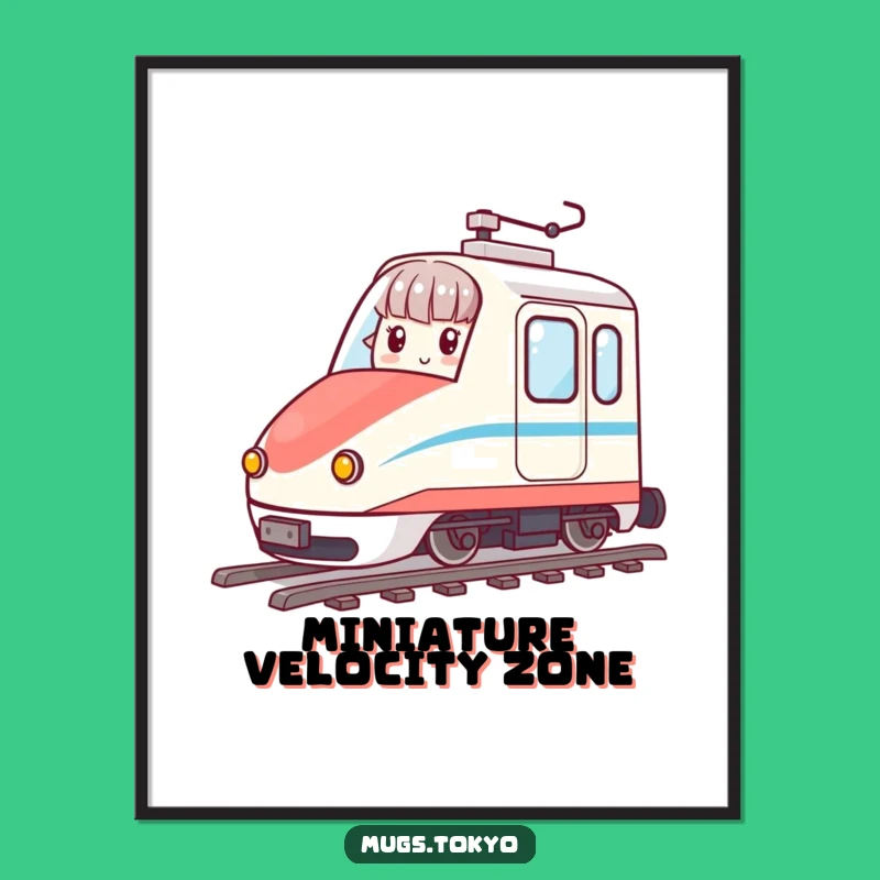 Funny Bullet Train Digital Art - Animated Character Decor, Perfect Gift