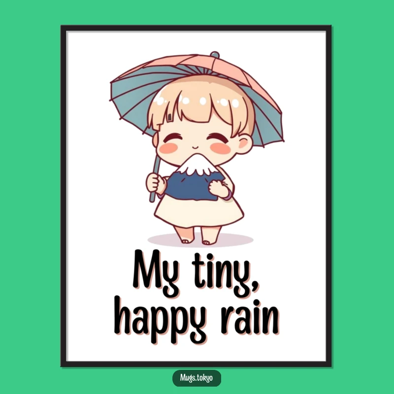 Funny Mount Fuji Umbrella Giggle Digital Print - Instant Character Joy