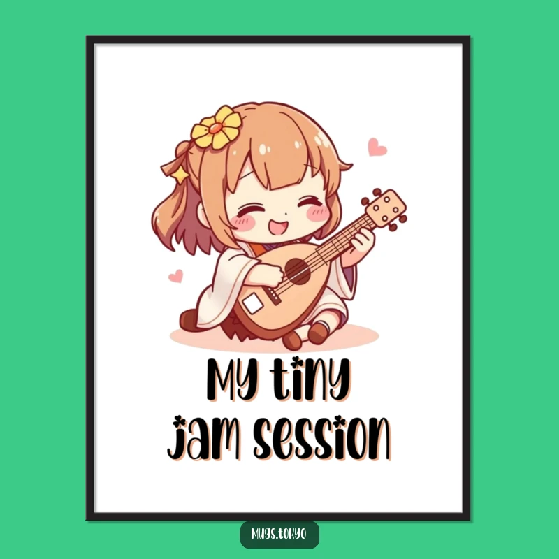 Funny Shamisen Player Digital Art: Instant Mini Music Joy Download!