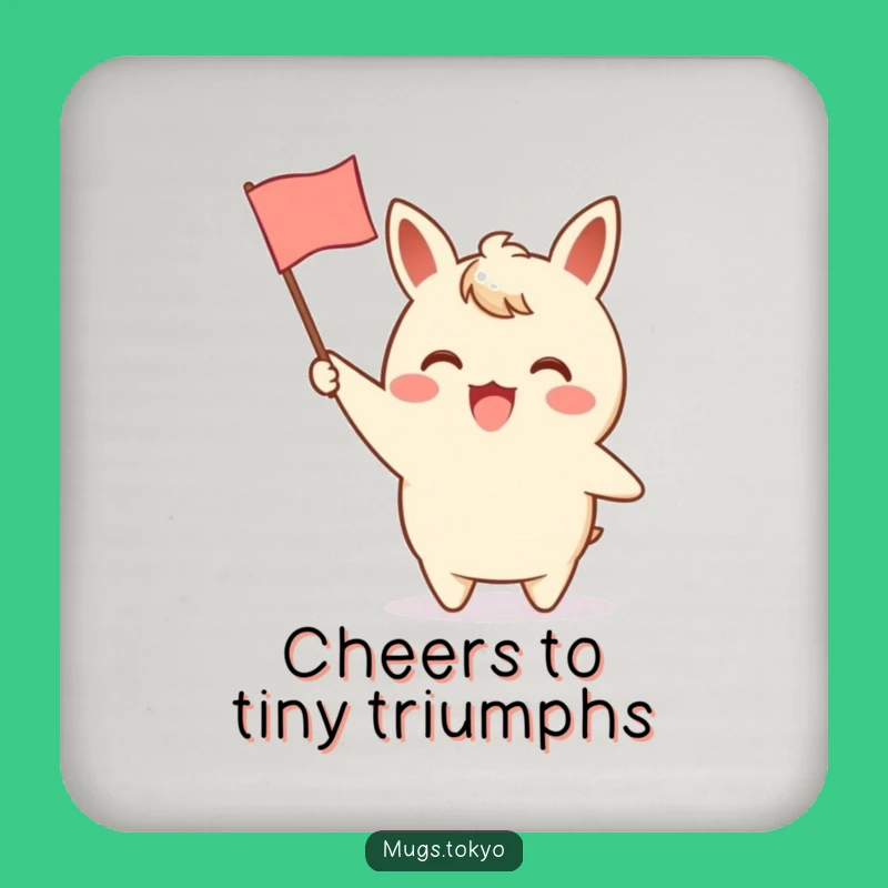 Funny Drink Coaster: Waving Flag Character, Hilarious Decor Gift!