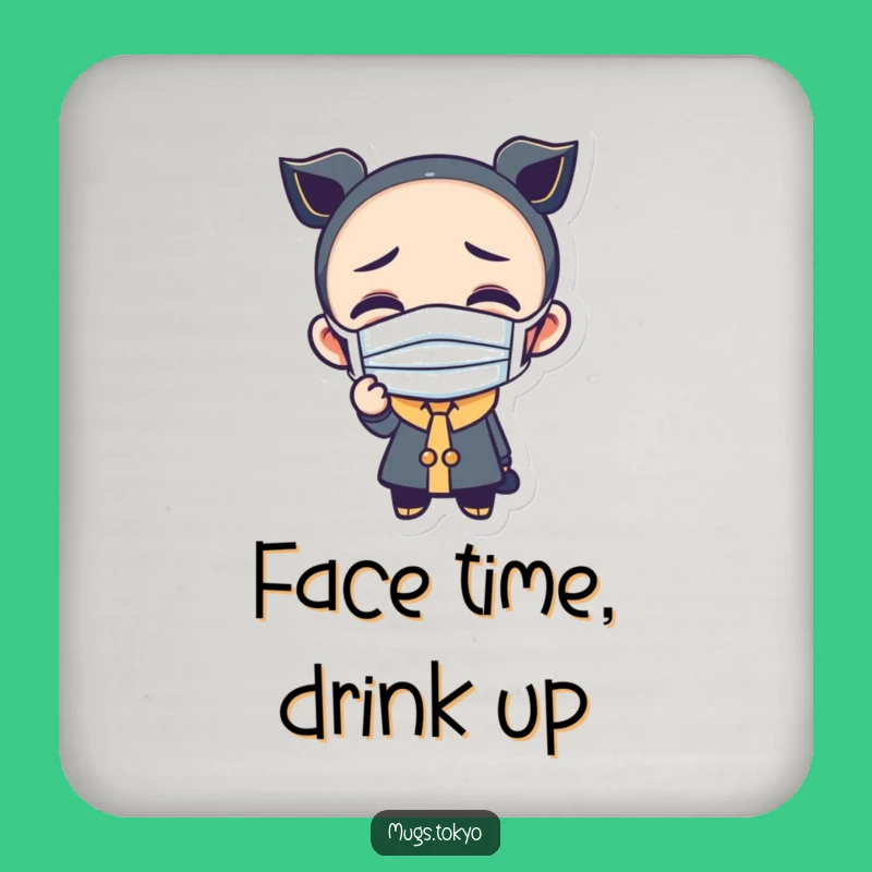 Funny Masked Character Coaster: Protect Surfaces with Humor