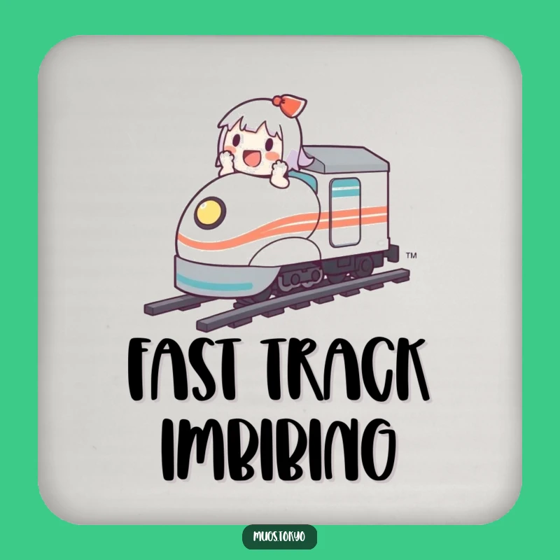 Funny Bullet Train Coaster: Cute Character's Speedy Sip Protection, Humorous Decor