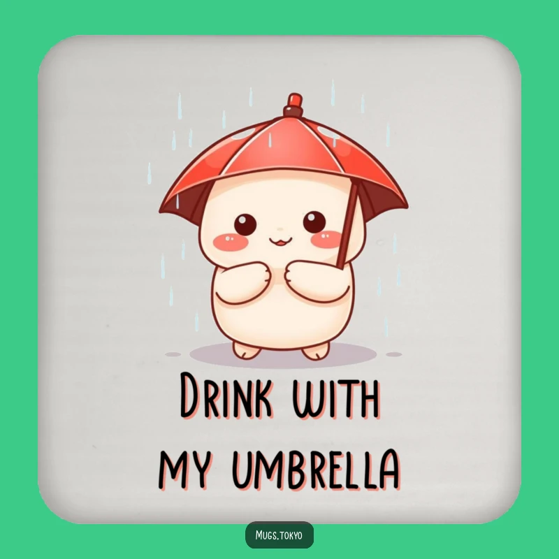 Funny Dumpling Drink Coaster: Cute Umbrella Character - Adorable Table Protection