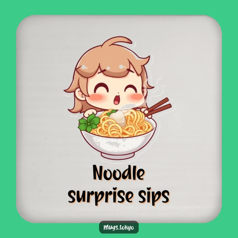 Funny Noodle Coaster Set: Protect Surfaces with Delicious Surprise