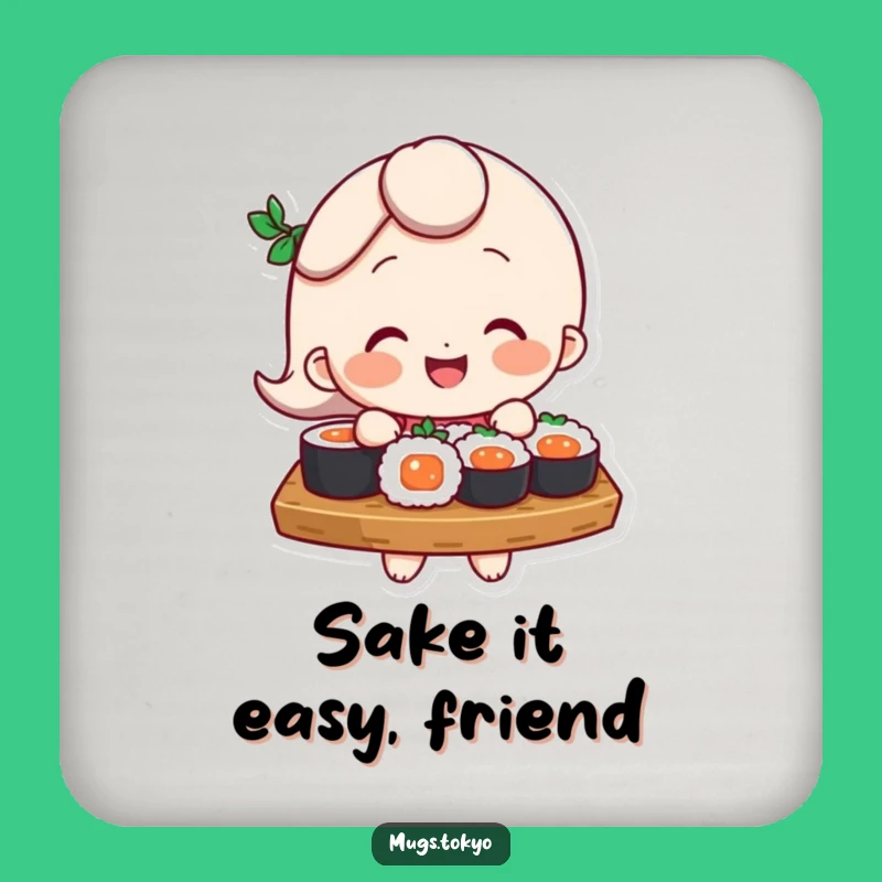 Funny Sushi Coaster: Protect Surfaces with a Character Balancing Deliciousness!