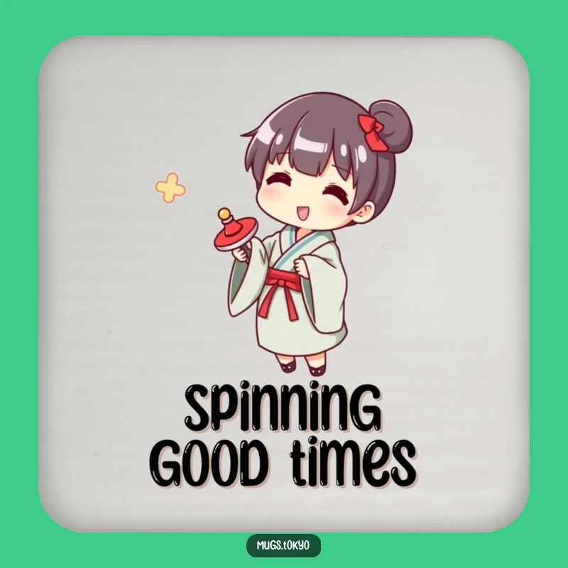 Funny Yukata Spinner Coaster: Add Retro Charm to Your Drinks!