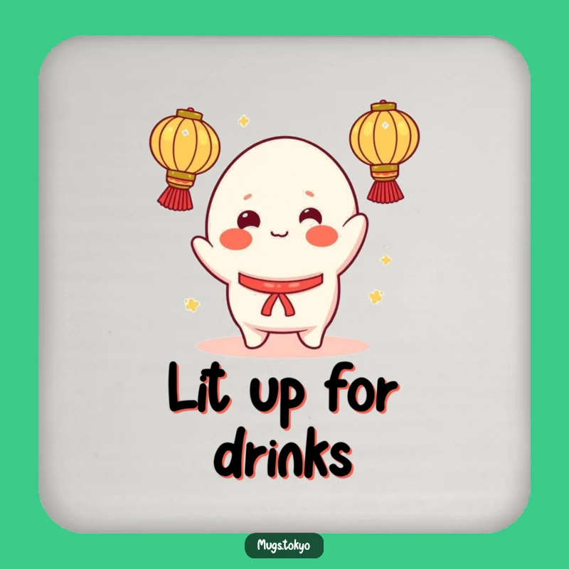 Funny Mochi Drink Coaster: Cheerful Juggler - Playful Table Decor
