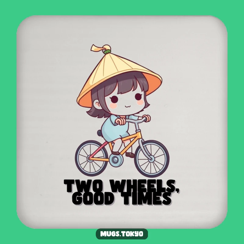 Funny Japanese Hat Bicycle Coaster - Protect Surfaces with Travel Humor Gift