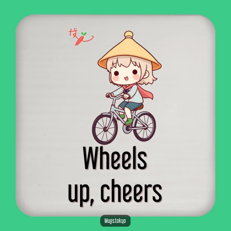 Funny Japanese Hat Coaster - Cute Character Bicycle Rider Protection Gift
