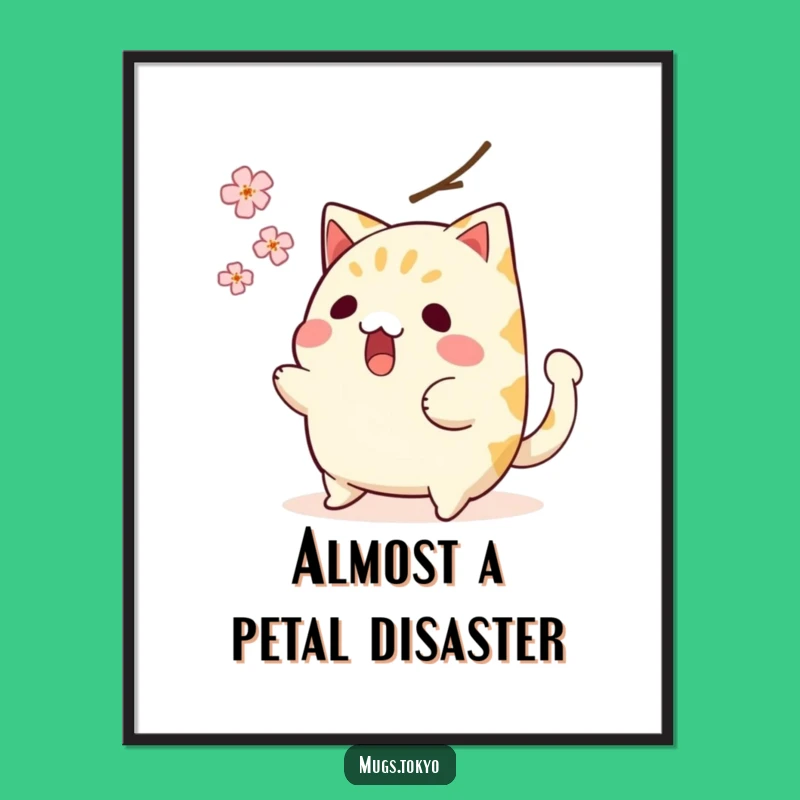 Funny Taiyaki Poster: Surprised Fish Cake Blossom Near Miss - Whimsical Wall Art