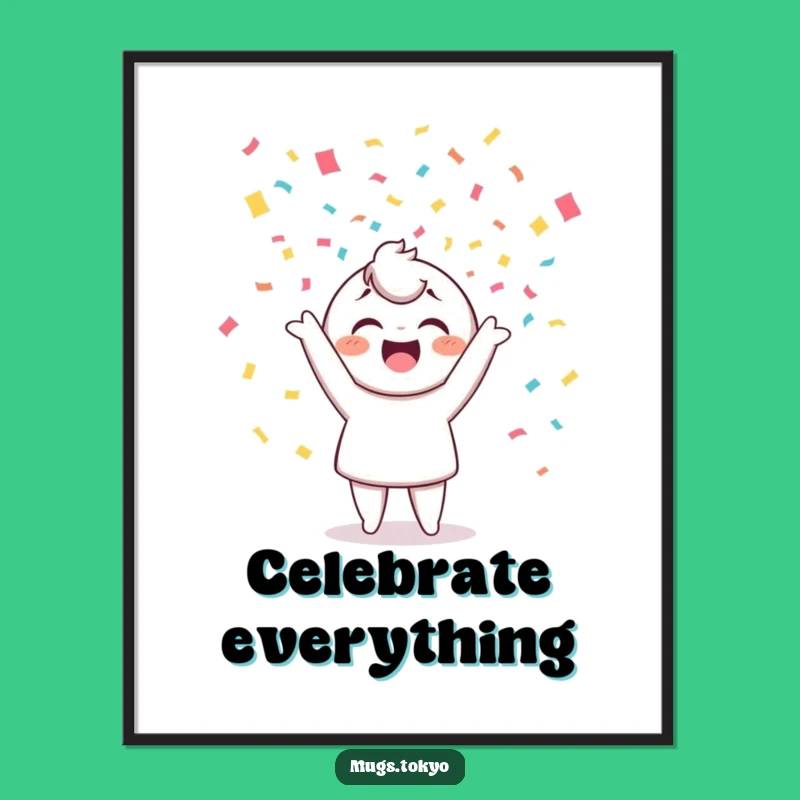 Funny Confetti Tossing Poster - Whimsical Celebration Art Print Gift