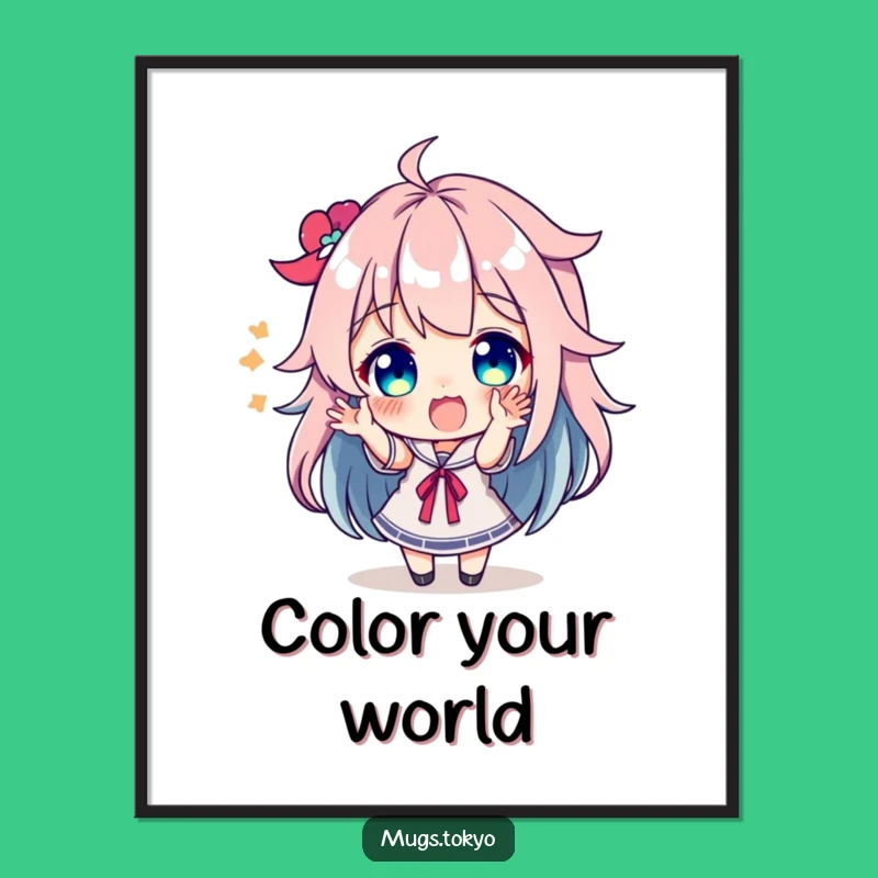 Funny Colorful Hair Character Poster - Vibrant Wall Art Decor