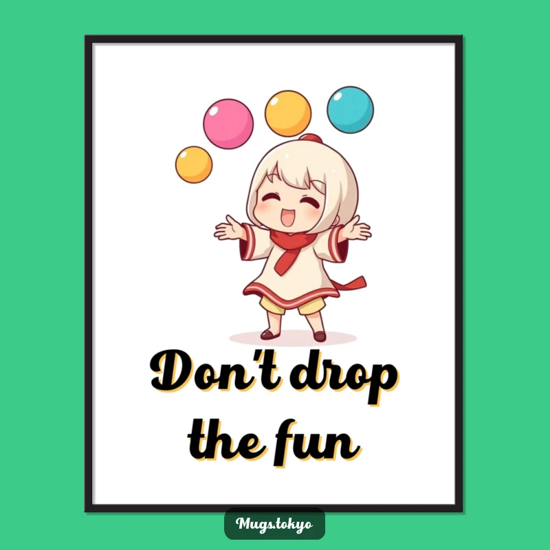 Funny Dango Juggler Poster: Whimsical Art Print, Great Gift