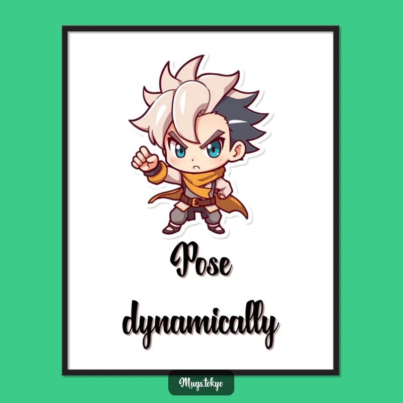Funny Determined Poster: Stylish Pose, Dynamic Art, Gift Idea