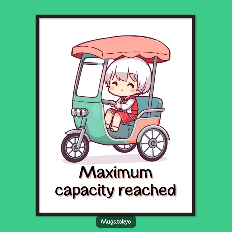 Funny Overloaded Rickshaw Poster: Add Comical Drama to Your Walls