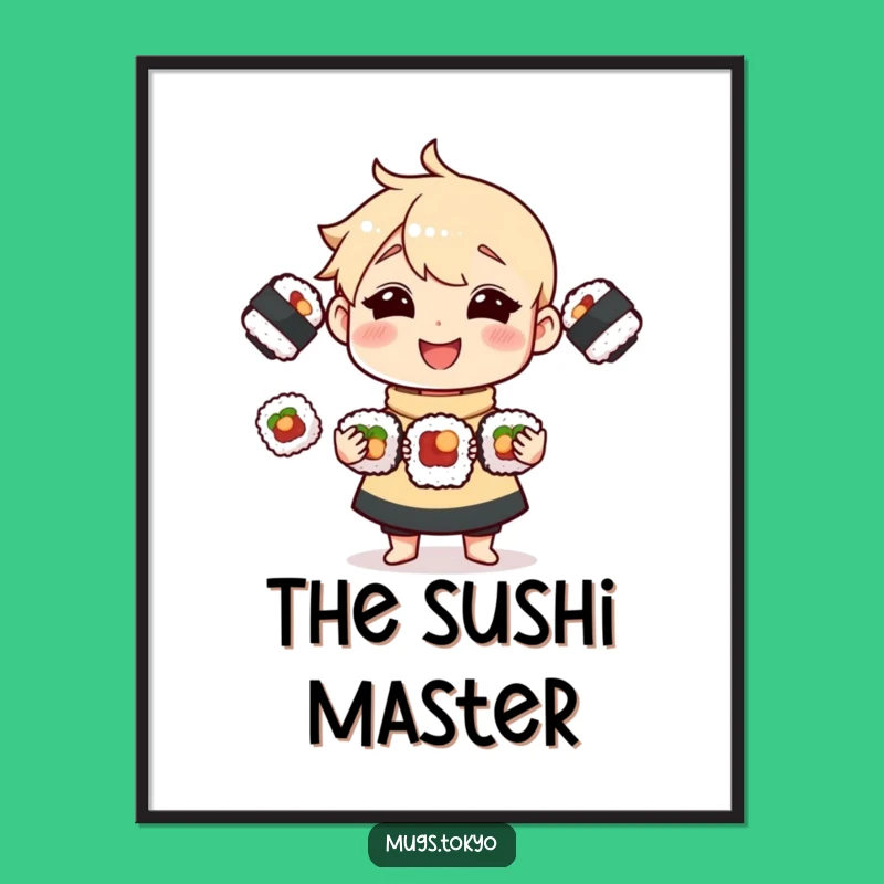 Funny Sushi Juggling Poster: Brighten Your Walls with This Hilarious Artwork