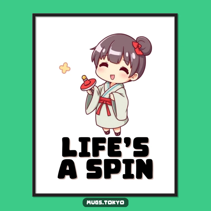Funny Yukata Spinner Poster: Vintage Playtime Art Print!