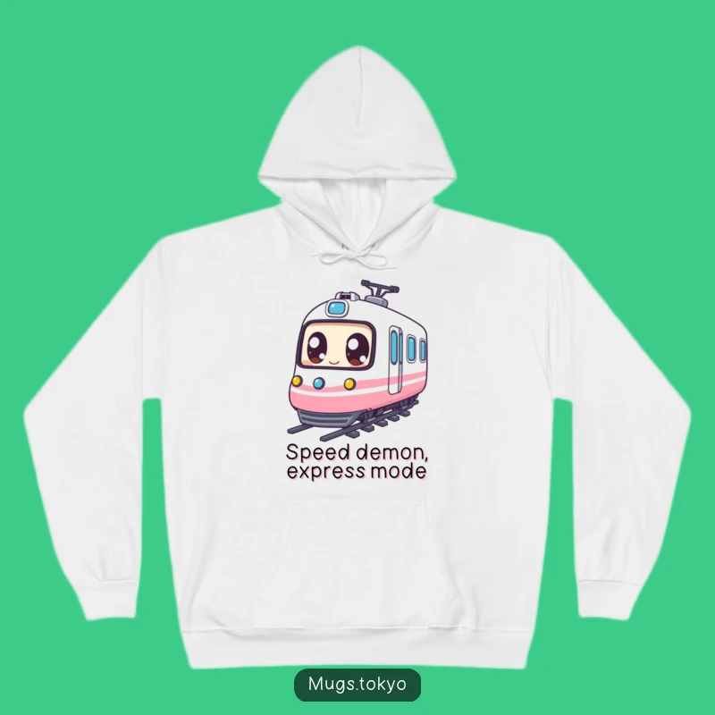Cozy Funny Expressive Eyed Character Bullet Train Hoodie, Perfect Funny Gift