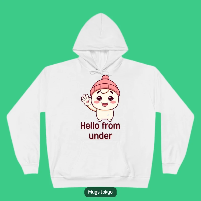 Funny Beanie Hoodie: Waving Hello, Cozy Hat, Warm Gift